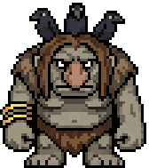 The same troll as a pixel-art sprite turning through eight directions