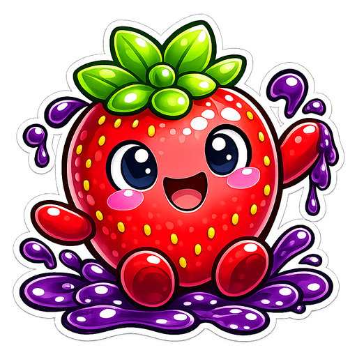 Official Slapjam strawberry mascot